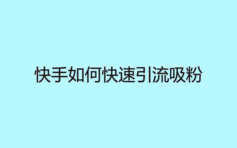 快手粉丝自助-解锁涨粉新姿势，轻松玩转快手流量池