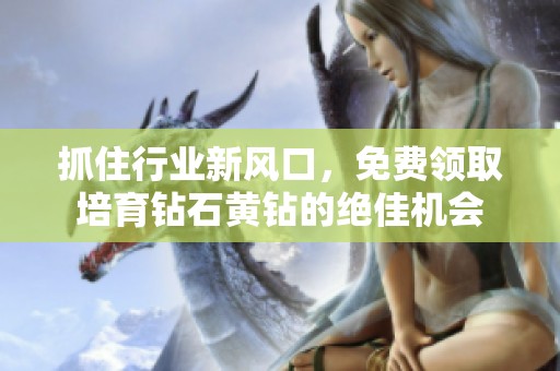 抓住行业新风口，免费领取培育钻石黄钻的绝佳机会