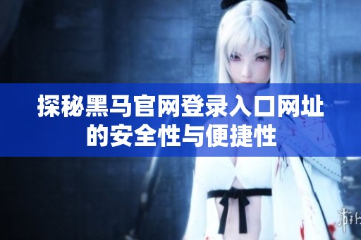 探秘黑马官网登录入口网址的安全性与便捷性