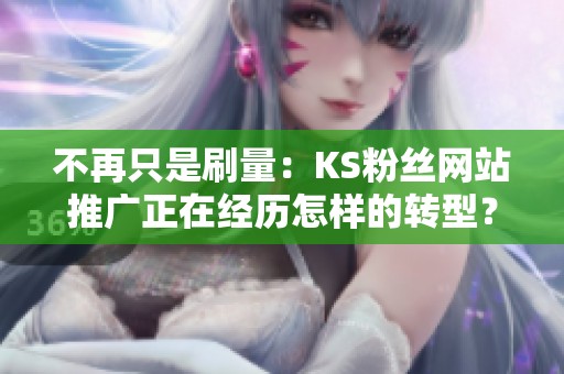 不再只是刷量：KS粉丝网站推广正在经历怎样的转型？