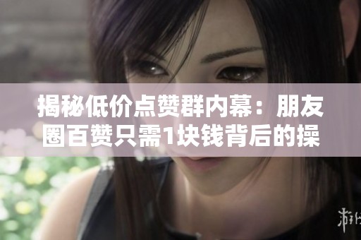 揭秘低价点赞群内幕:朋友圈百赞只需1块钱背后的操作真相 揭秘低价点赞群内幕:朋友圈百赞只需1块钱背后的操作真相