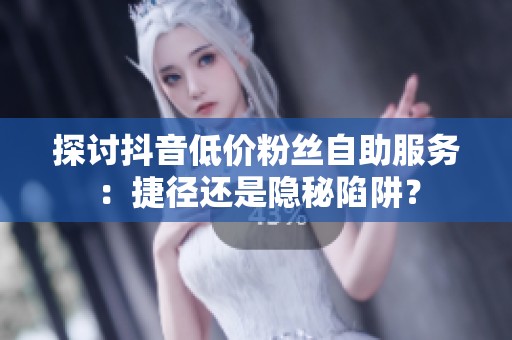 探讨抖音低价粉丝自助服务：捷径还是隐秘陷阱？
