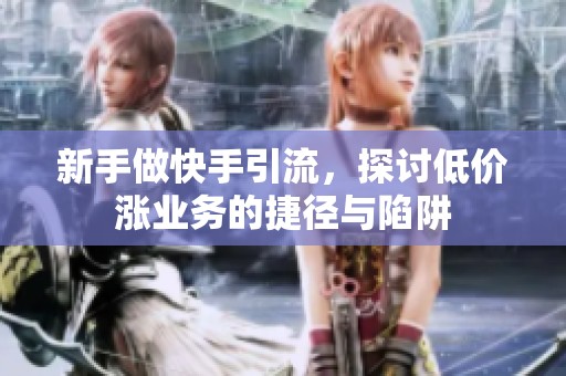 新手做快手引流,探讨低价涨业务的捷径与陷阱 新手做快手引流,探讨低价涨业务的捷径与陷阱
