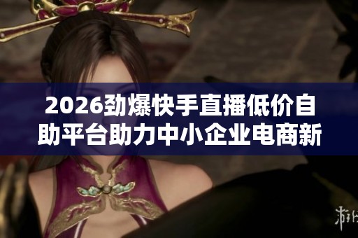 2026劲爆快手直播低价自助平台助力中小企业电商新策略
