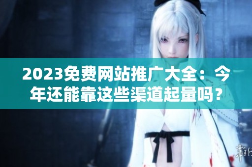 2023免费网站推广大全：今年还能靠这些渠道起量吗？