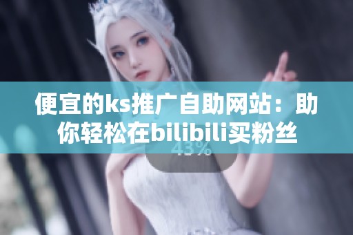便宜的ks推广自助网站：助你轻松在bilibili买粉丝