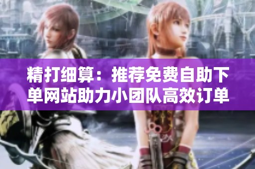 精打细算:推荐免费自助下单网站助力小团队高效订单管理 精打细算:推荐免费自助下单网站助力小团队高效订单管理