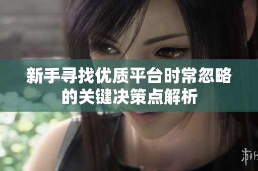 新手寻找优质平台时常忽略的关键决策点解析 新手寻找优质平台时常忽略的关键决策点解析