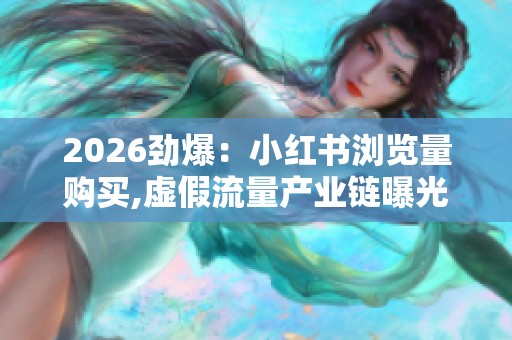 2026劲爆:小红书浏览量购买,虚假流量产业链曝光网络红人数据造假 2026劲爆:小红书浏览量购买,虚假流量产业链曝光网络红人数据造假