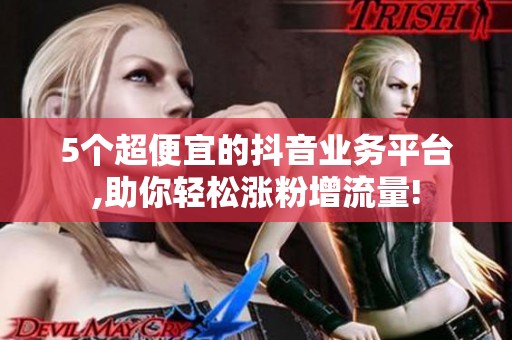 5个超便宜的抖音业务平台,助你轻松涨粉增流量! 5个超便宜的抖音业务平台,助你轻松涨粉增流量!