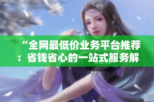 “全网最低价业务平台推荐：省钱省心的一站式服务解决方案”