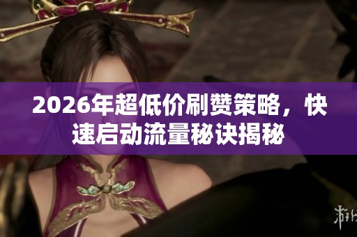 2026年超低价刷赞策略，快速启动流量秘诀揭秘
