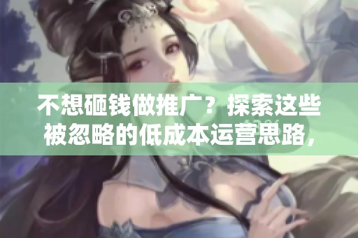 不想砸钱做推广？探索这些被忽略的低成本运营思路，助你轻松提升DY效果！