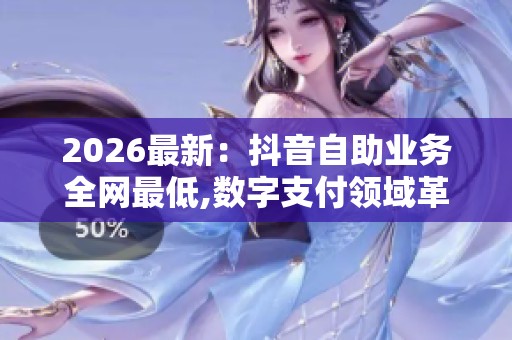 2026最新：抖音自助业务全网最低,数字支付领域革新加速全球金融