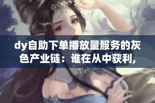 dy自助下单播放量服务的灰色产业链：谁在从中获利,谁在承担后果？