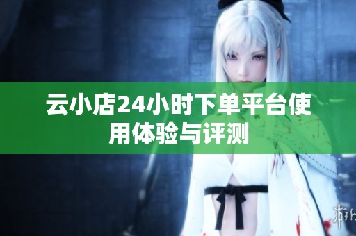 云小店24小时下单平台使用体验与评测 云小店24小时下单平台使用体验与评测