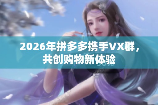 2026年拼多多携手VX群,共创购物新体验 2026年拼多多携手VX群,共创购物新体验