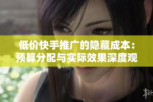 低价快手推广的隐藏成本:预算分配与实际效果深度观察 低价快手推广的隐藏成本:预算分配与实际效果深度观察