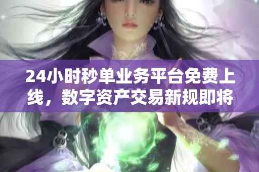 24小时秒单业务平台免费上线,数字资产交易新规即将全新实施 24小时秒单业务平台免费上线,数字资产交易新规即将全新实施