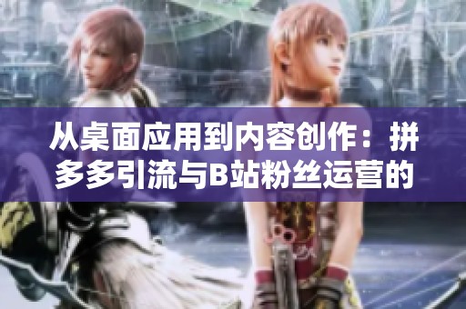 从桌面应用到内容创作：拼多多引流与B站粉丝运营的战略较量与发展路径探析