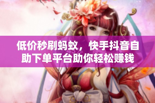 低价秒刷蚂蚁，快手抖音<a href=